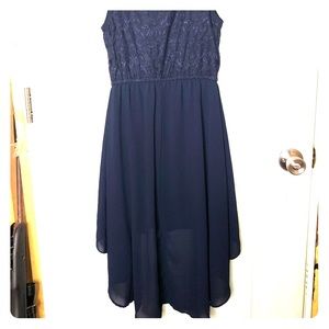 Dark Blue Tank Dress/Lace Top & Flowy bottom!